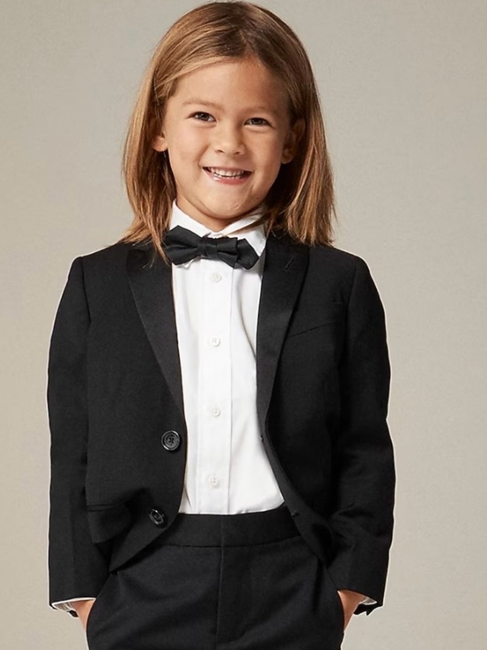 Boys’ Ludlow Peak-Lapel Italian Wool Tuxedo Jacket